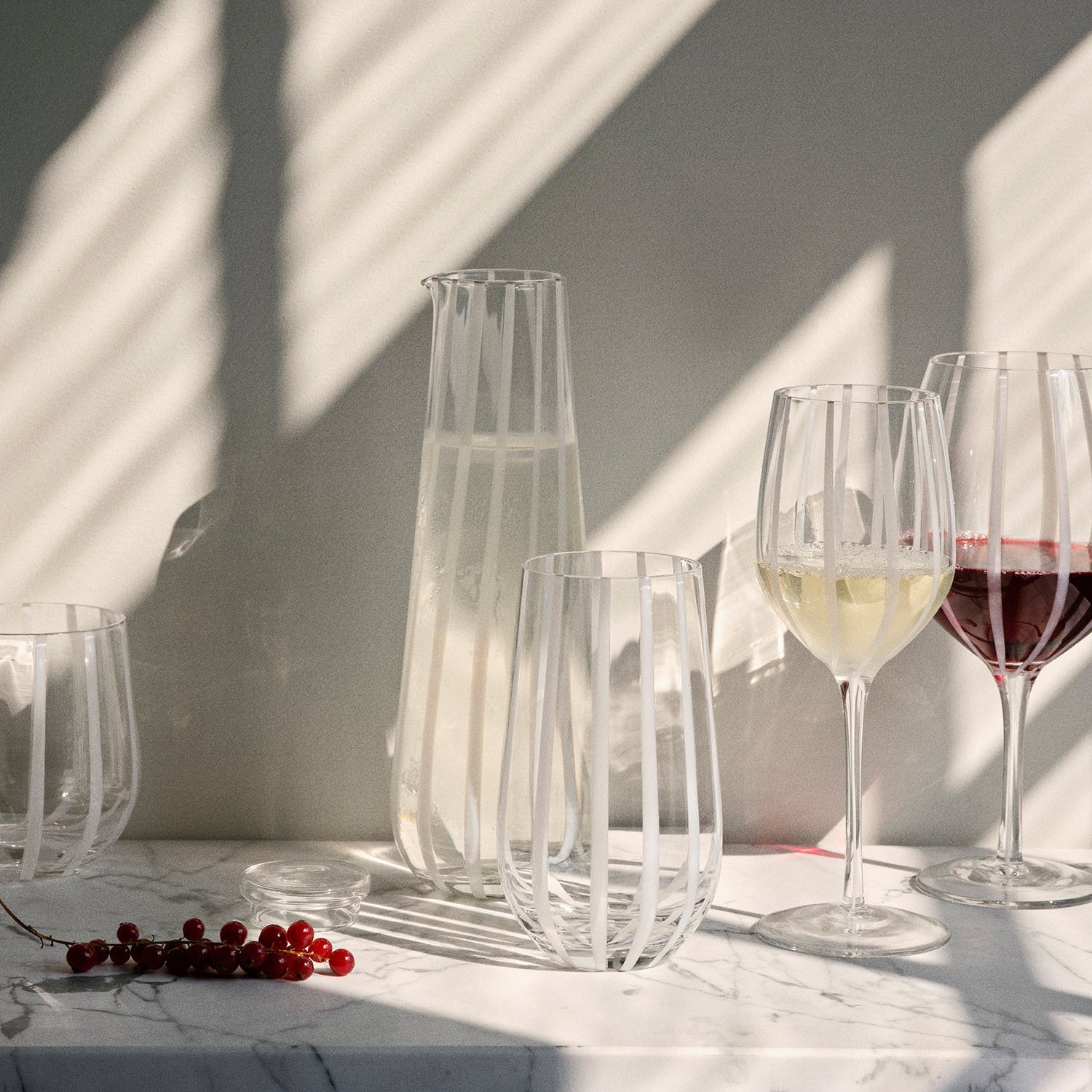 Stripe Red Wine Glass