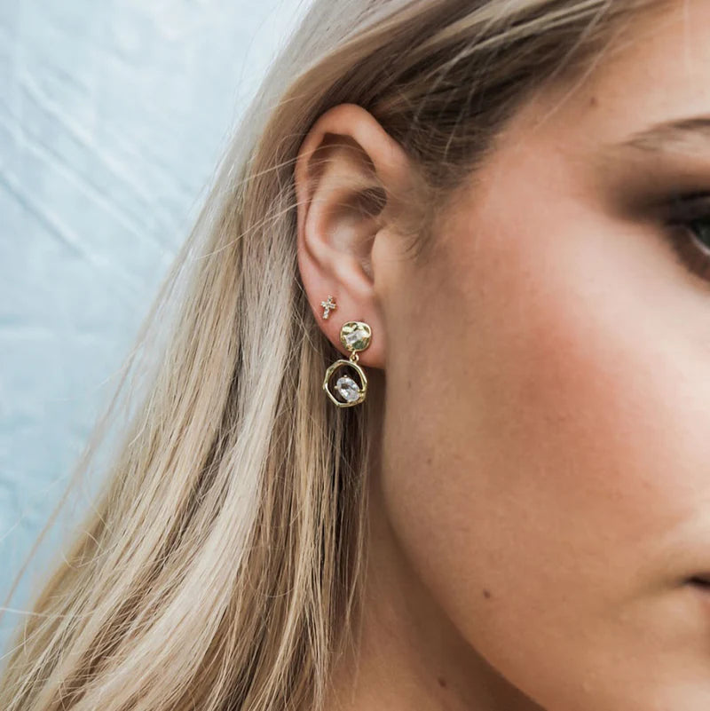 Rough Diamond Drop  Earrings