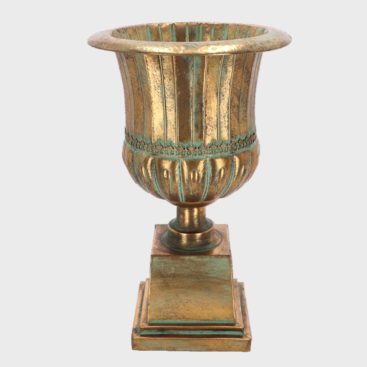 Aged Metal French Urn