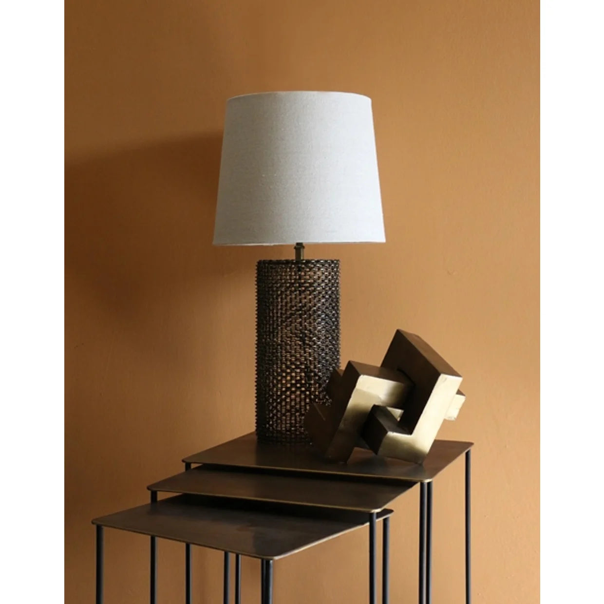 Woven Metal Lamp Base