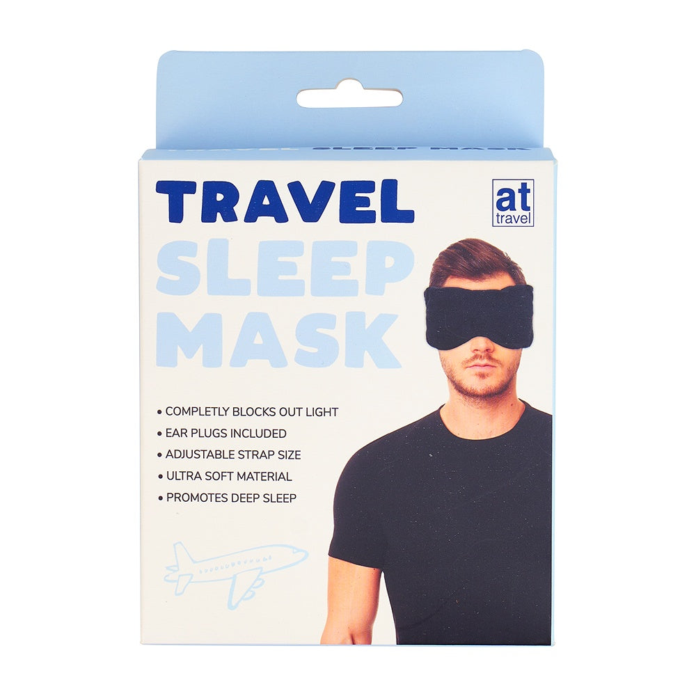 Travel Sleep Mask Wrap Around Black