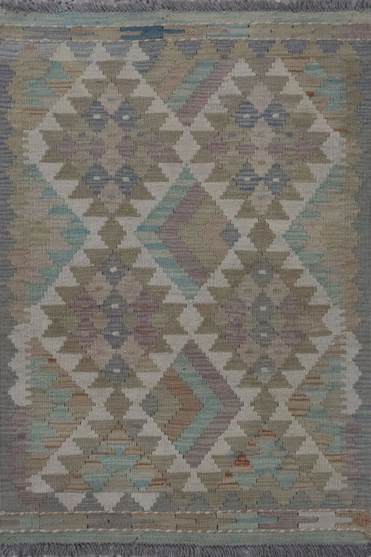 Chobi Kilim Dusty Olive Rug 90 x 60