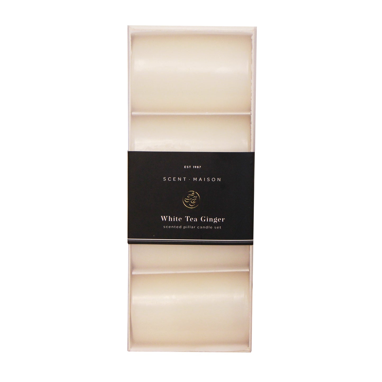 Maison Pillar Candle White Tea Ginger 2x3"