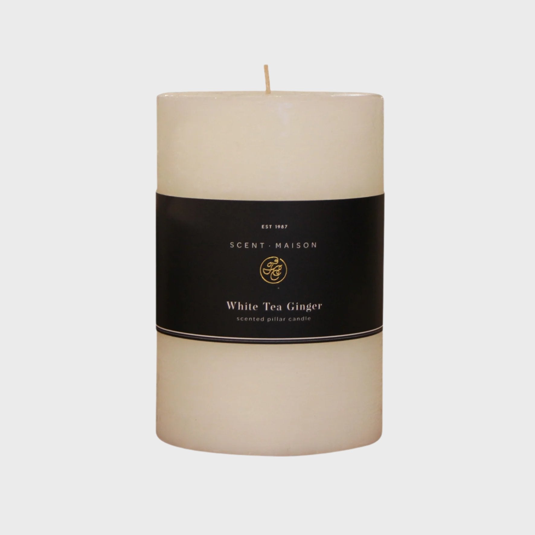 Maison Pillar Candle White Tea Ginger 4x6"