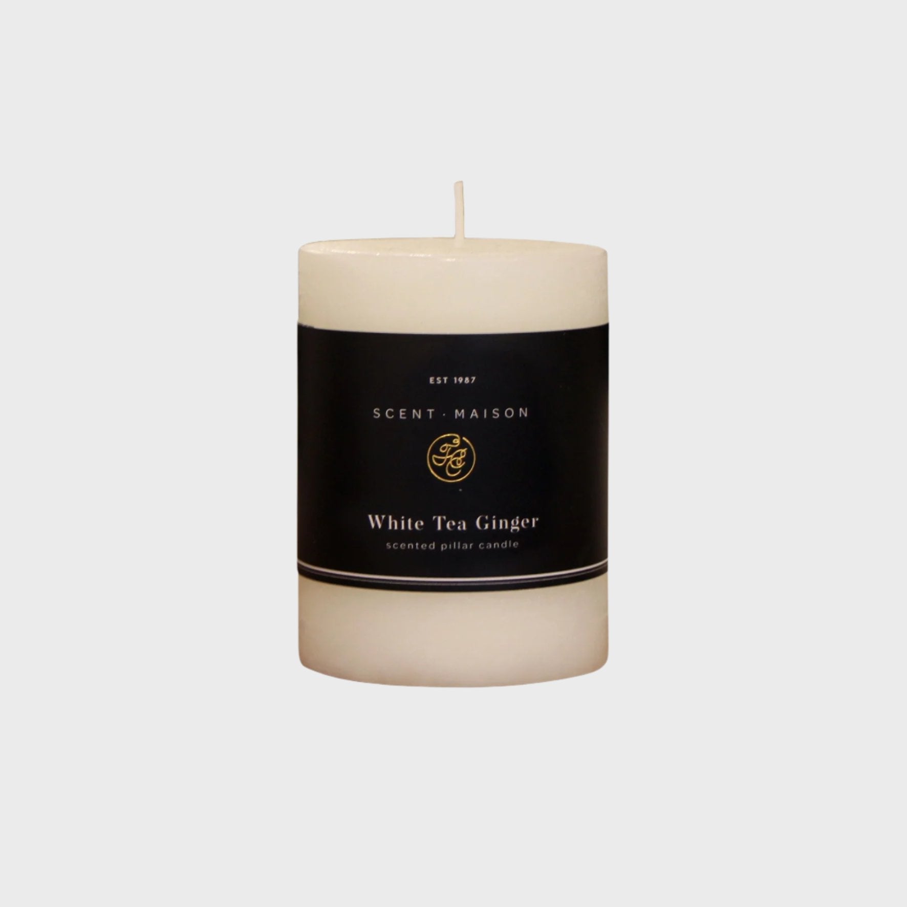 Maison Pillar Candle White Tea Ginger 3x4"