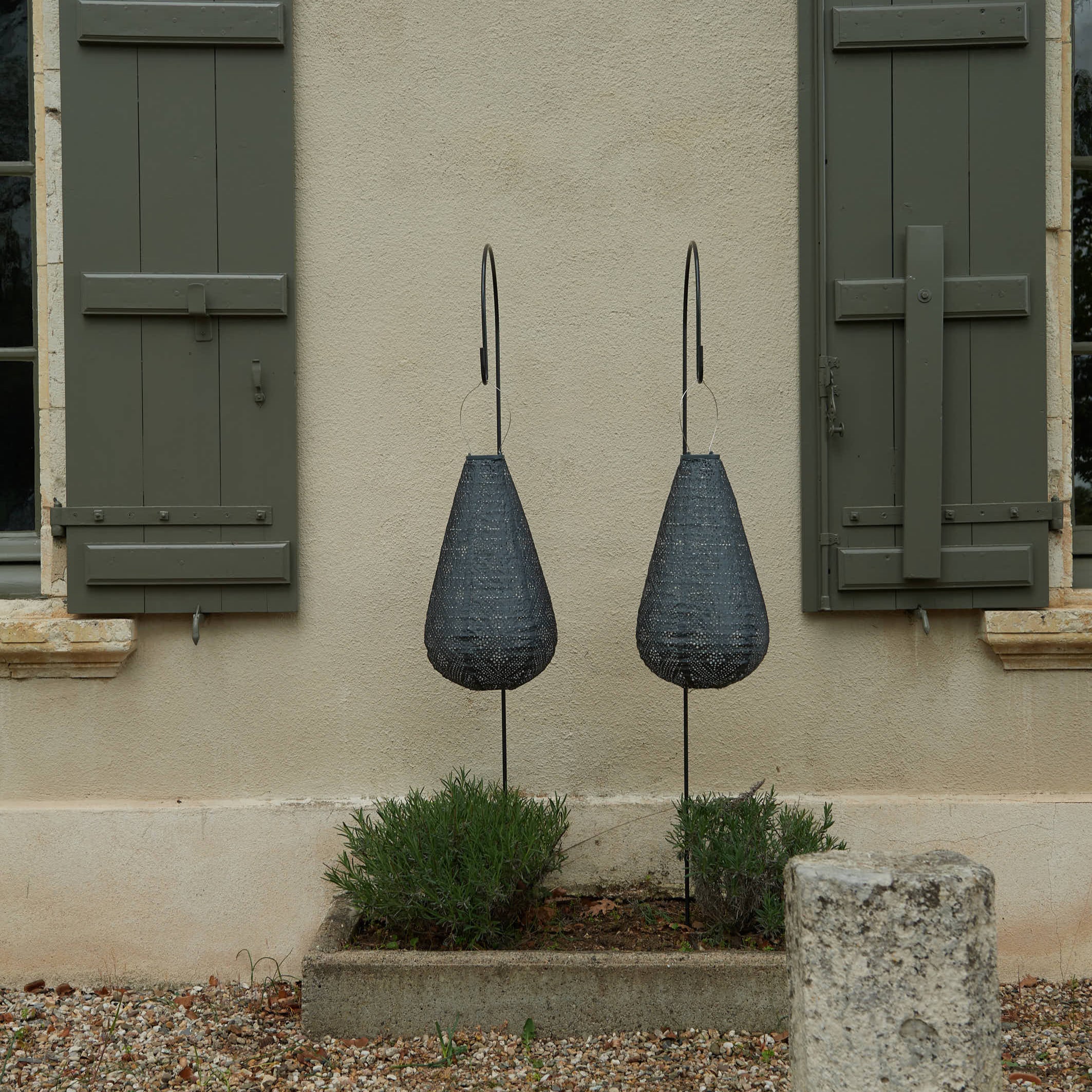 Dark Grey Topaz Drop Lantern