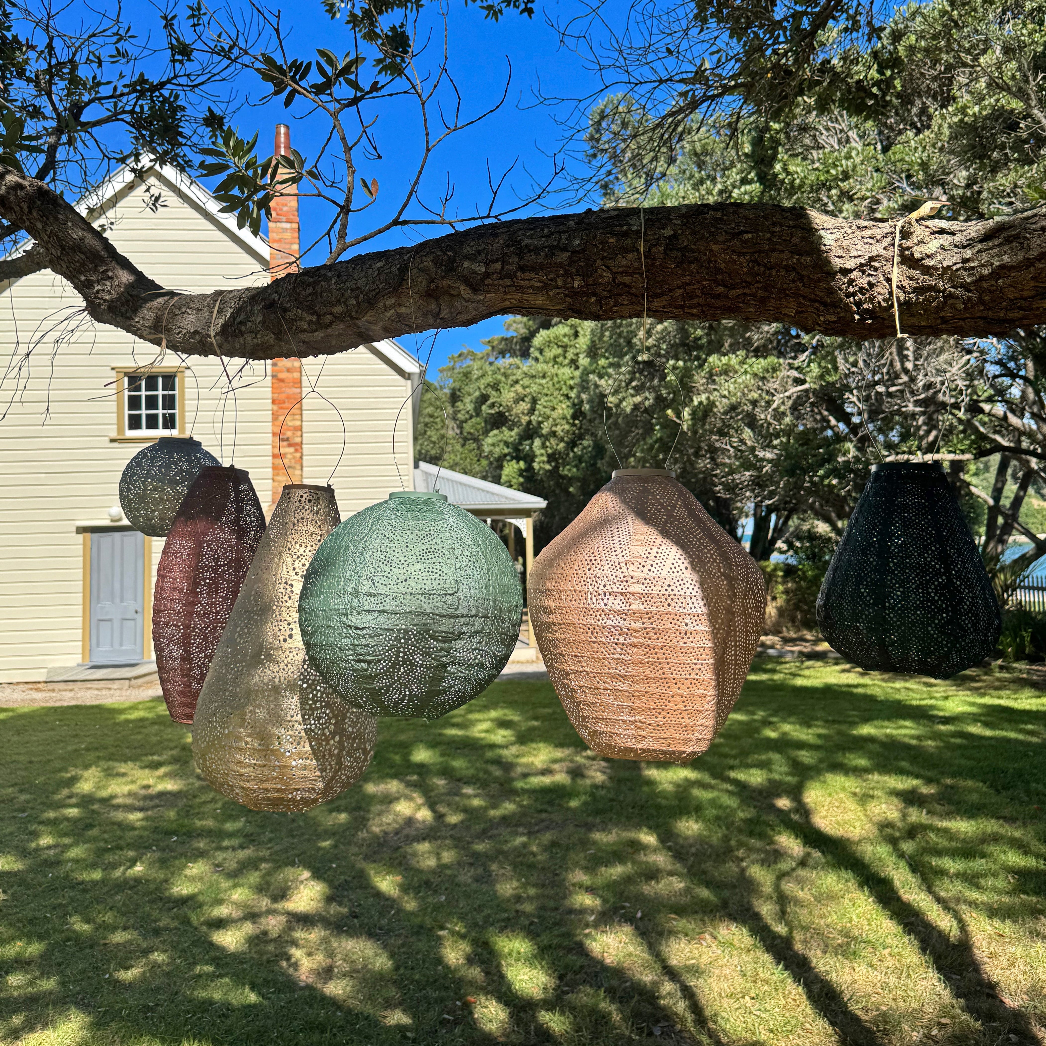 Sage Green Folia 30cm Round Lantern