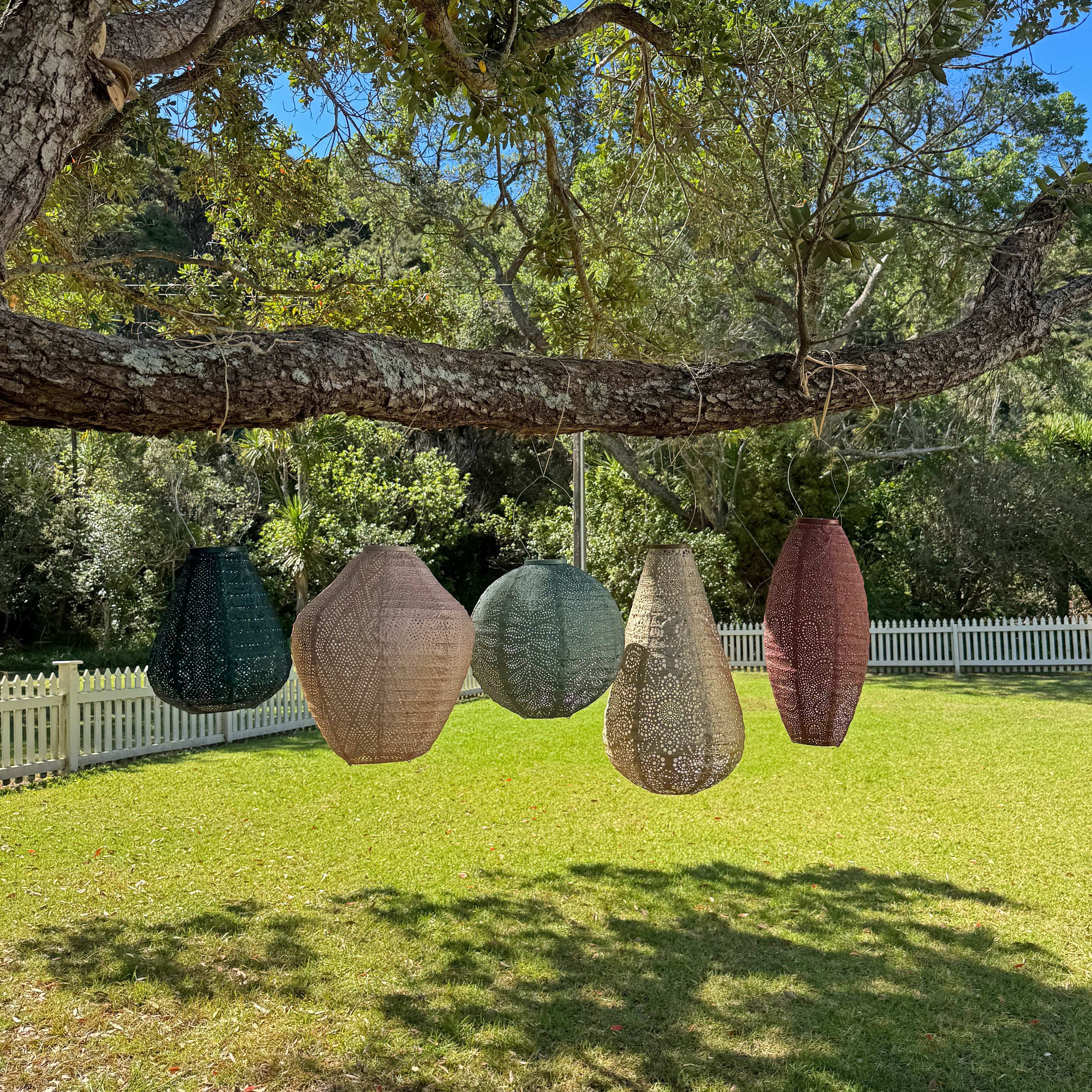 Copper Paisley Long Oval Lantern