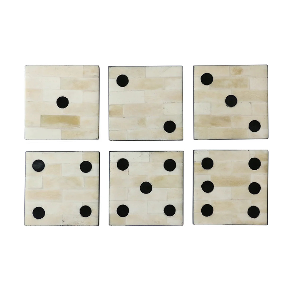 White Bone Dominoes Coasters