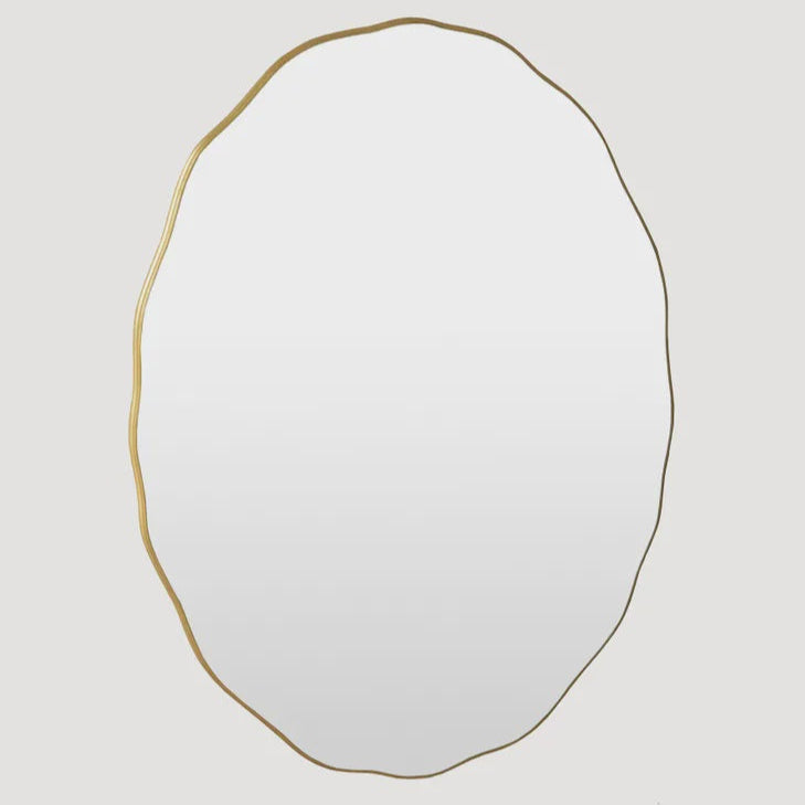 Large Wave Oval Mirror