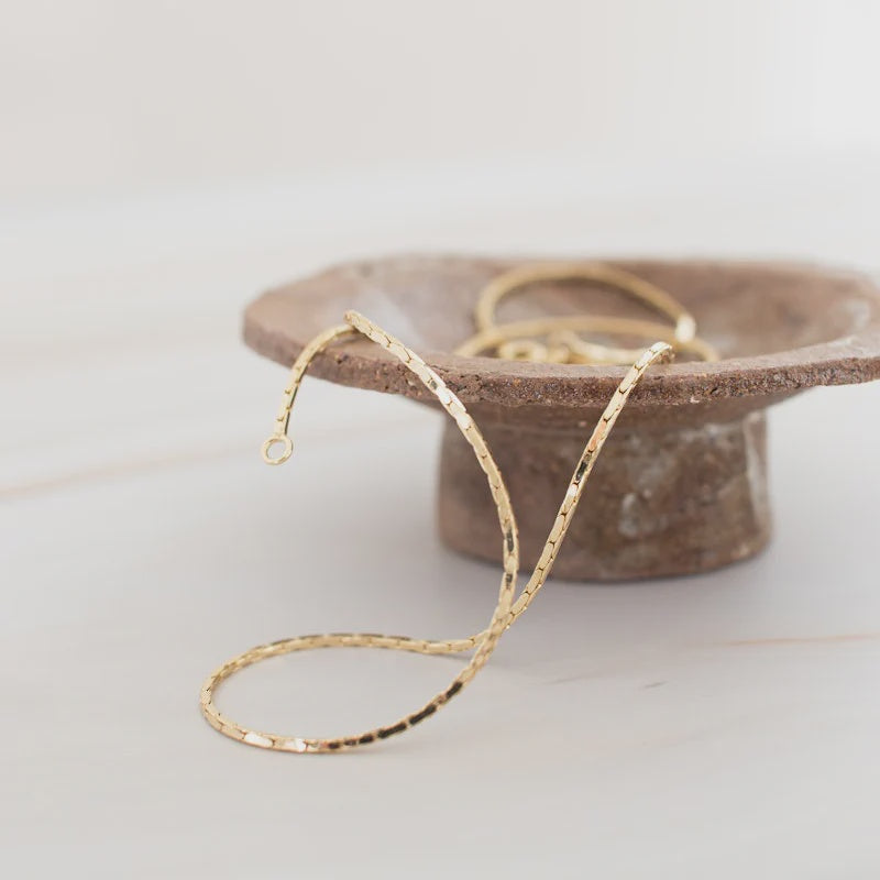 Flat Box Link Chain Necklace