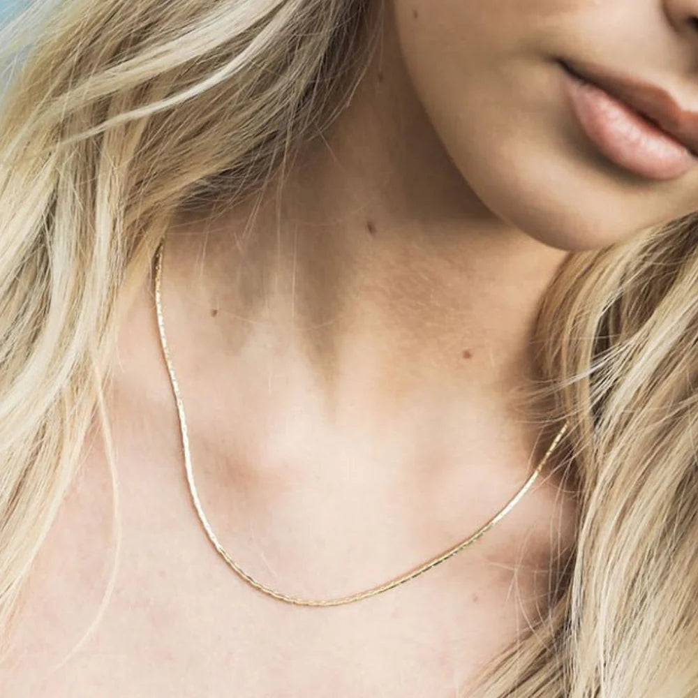 Flat Box Link Chain Necklace