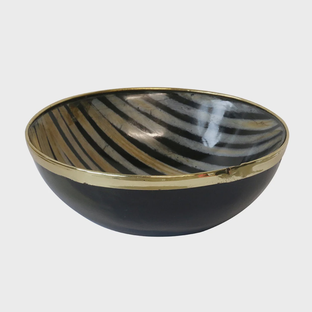 Bombay Horn with Silver Rim Bowl