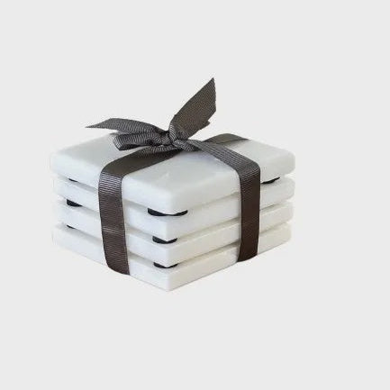 Square Marble Coasters S/4