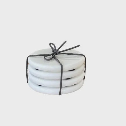 Round Marble Coasters S/4
