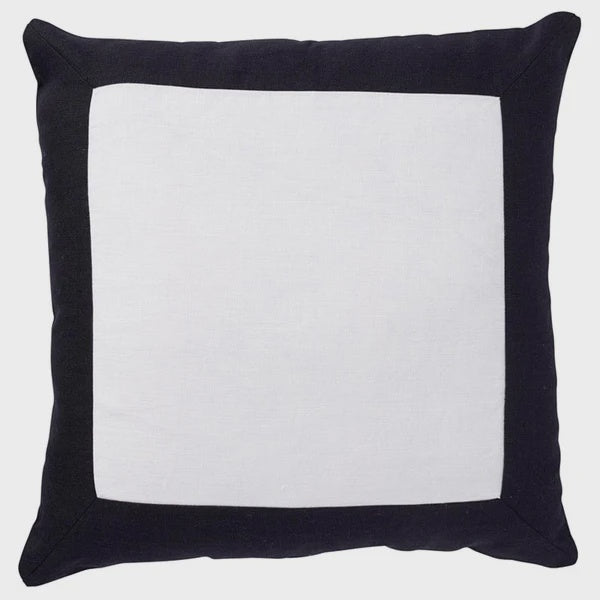 Linen Black Border Cushion 50x50