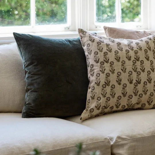 Dark Green Velvet Cushion Cover
