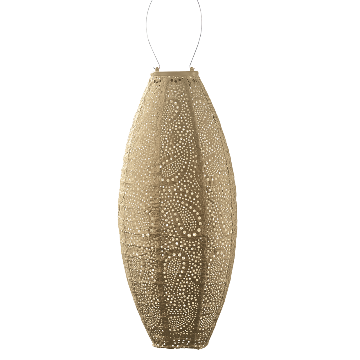 Gold Paisley Long Oval 20cm Lantern