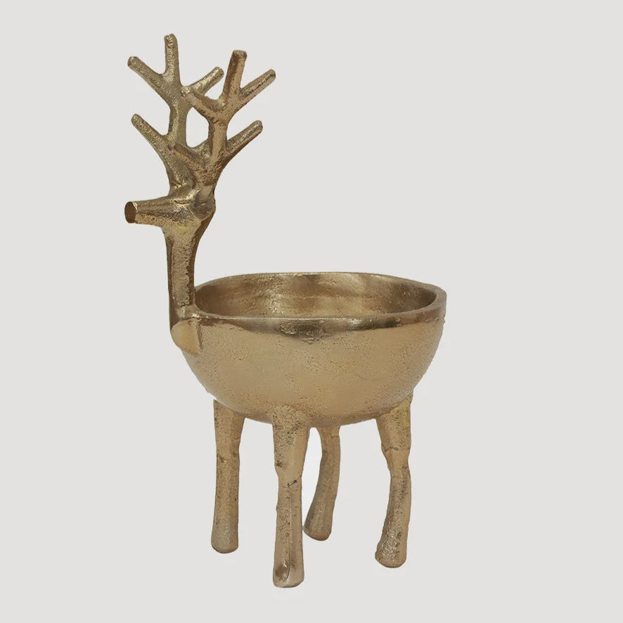 Gold Reindeer Sweets Bowl