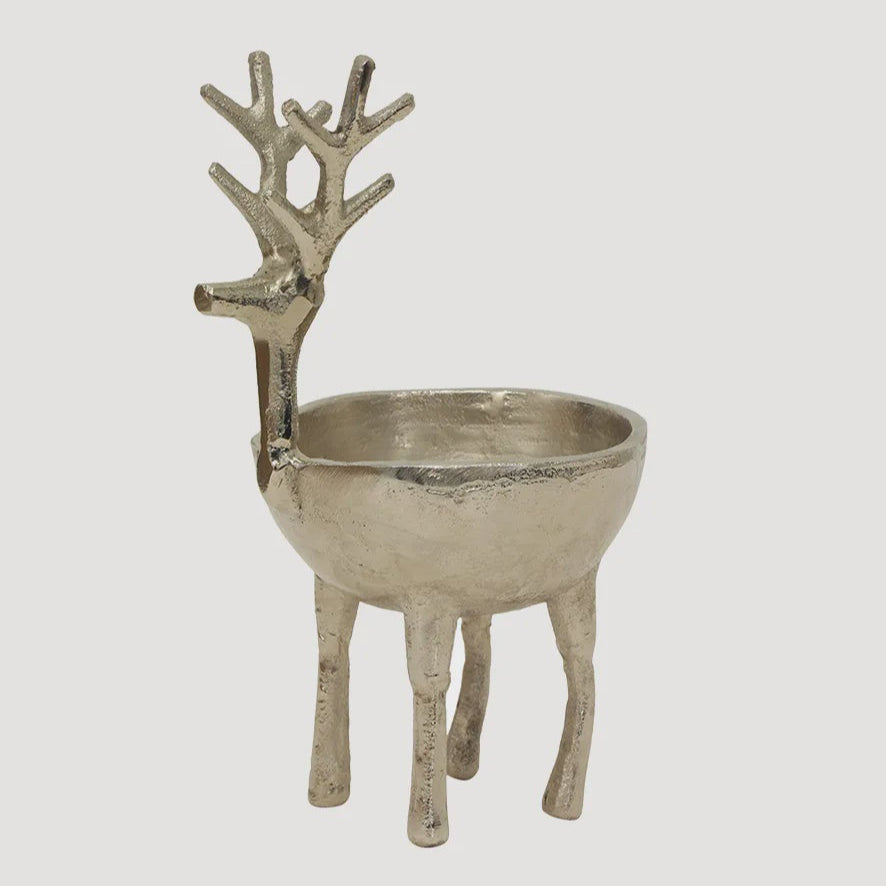 Silver Reindeer Sweets Bowl