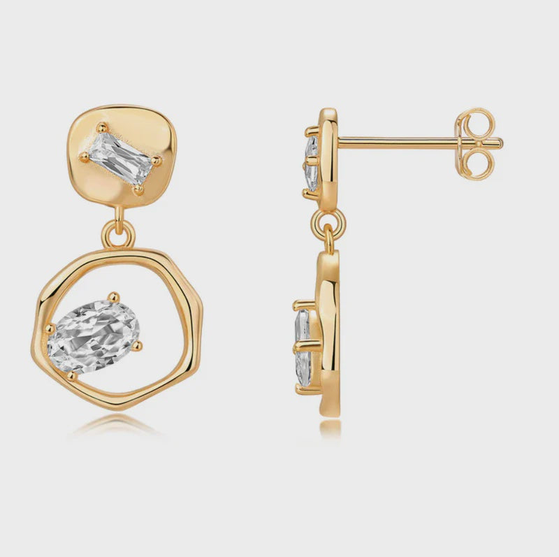 Rough Diamond Drop  Earrings