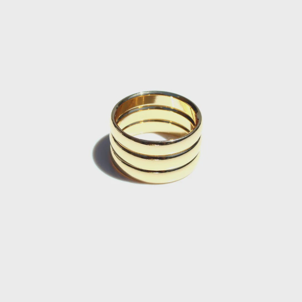 Simple Band Triple Ring