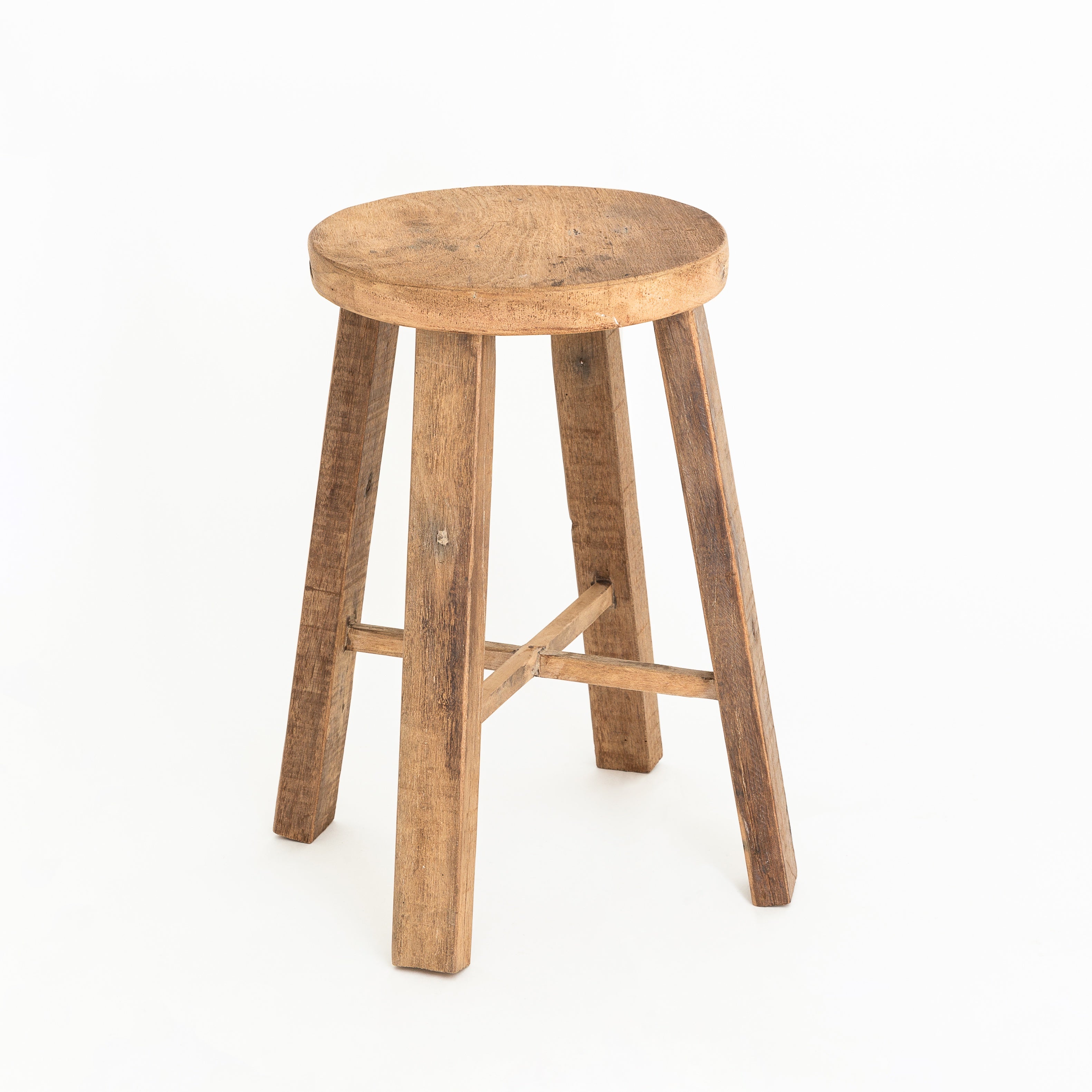 Natural Round Teak Stool