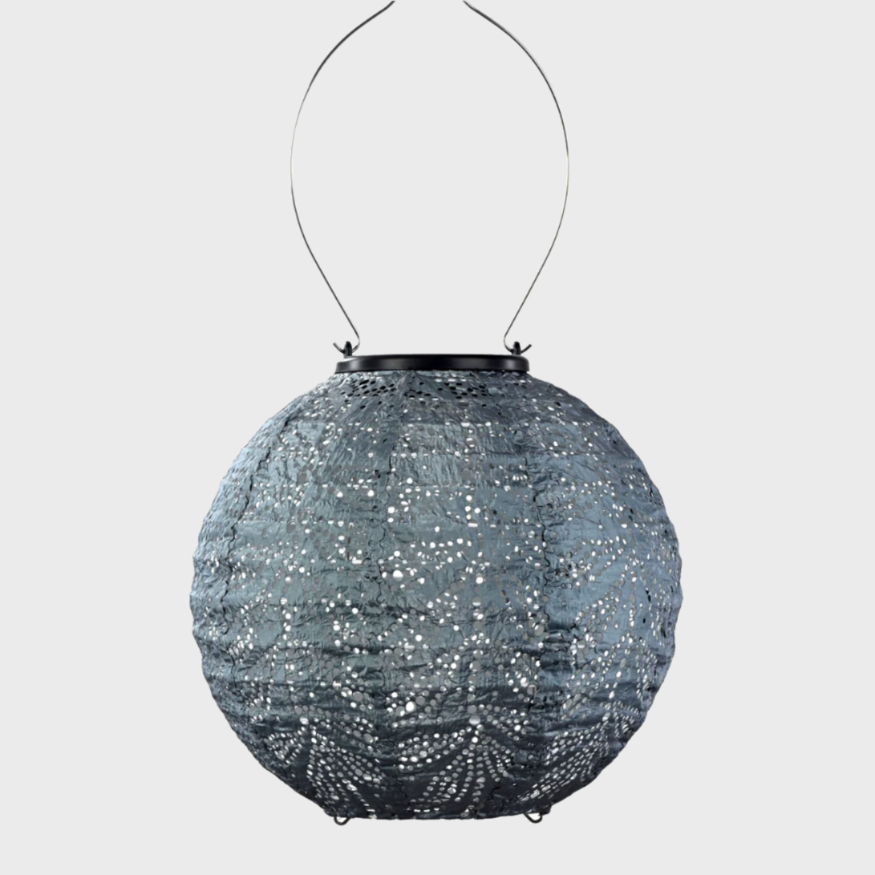 Grey Blue Folia Round Lantern