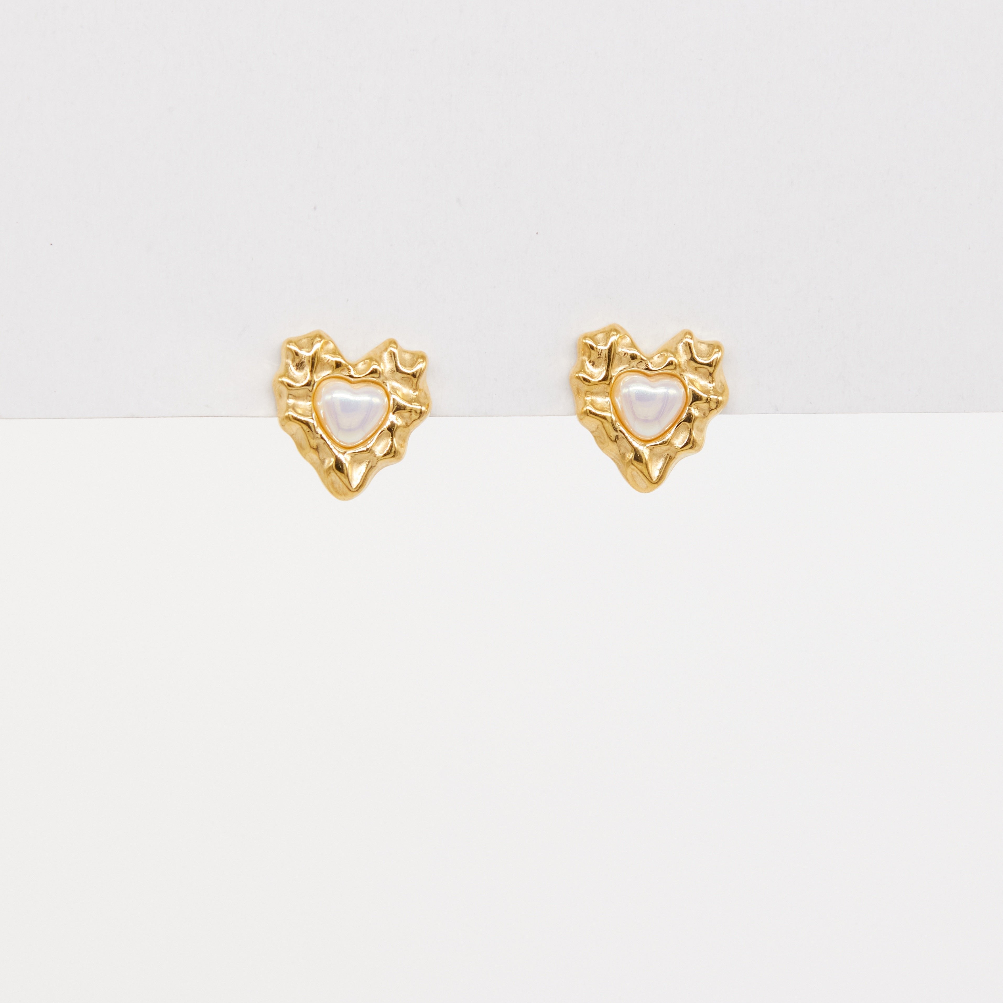 Heart and Pearl Earrings