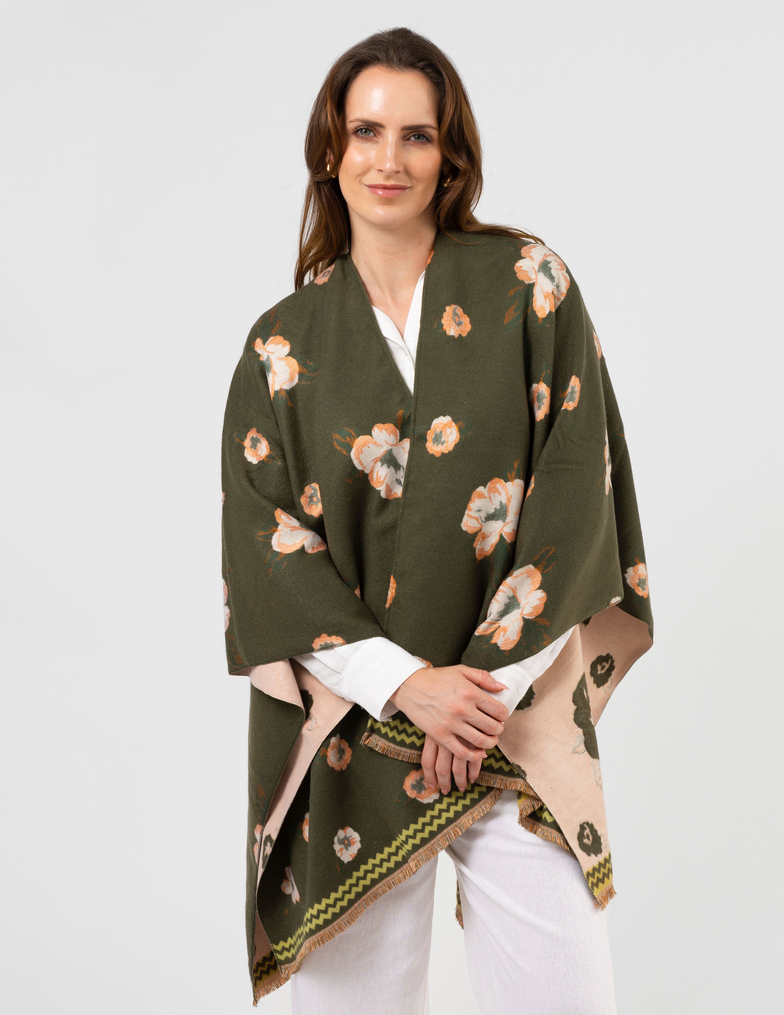 Green Floral Scarf