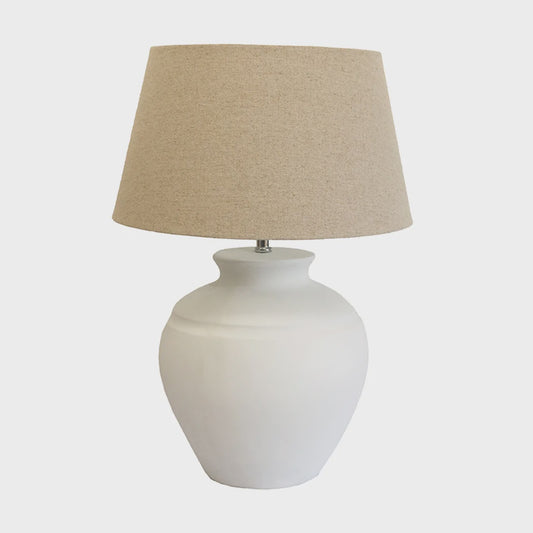 White Coastal Stone Lamp Base