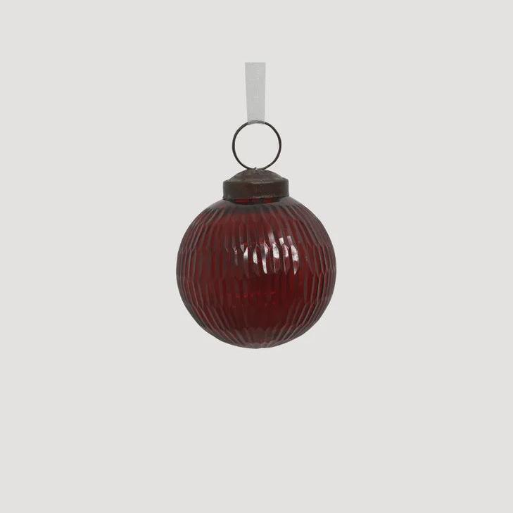 Small Cut Glass Red Bauble