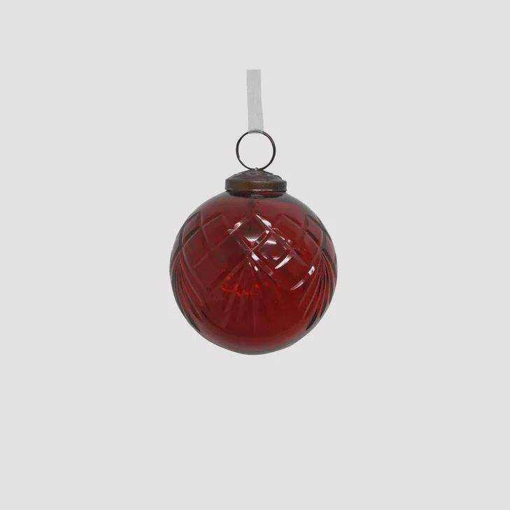 Red Cut Glass Bauble