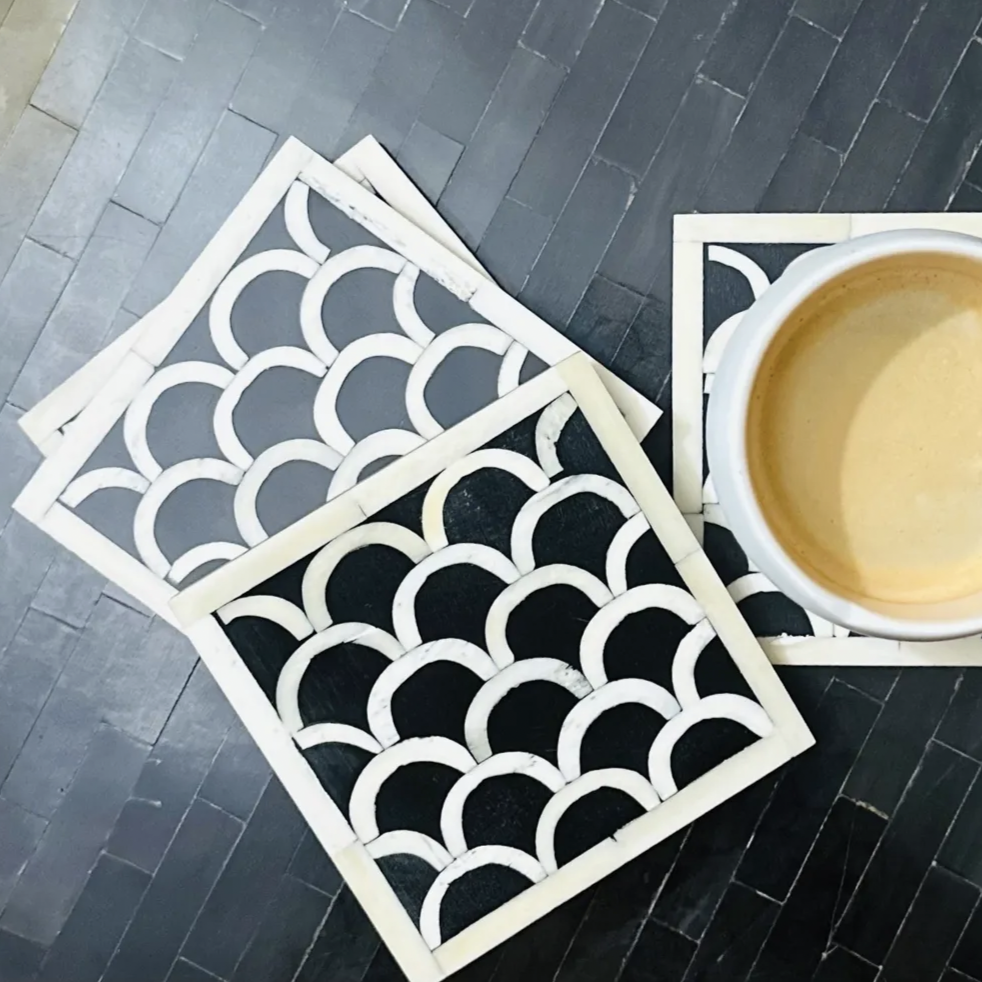 Bone Square Coaster Set