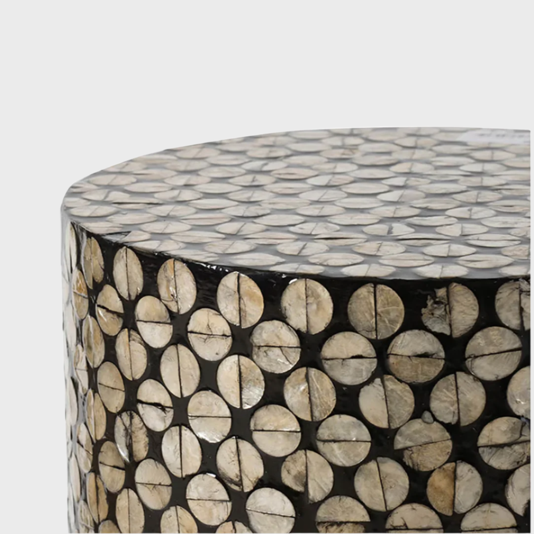 Black Footstool Natural Finish