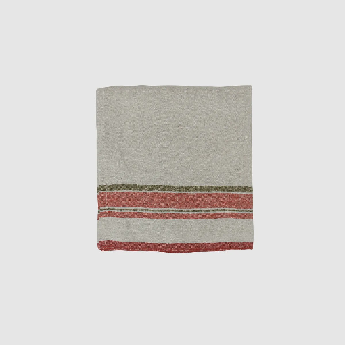Red Selvedge Stripe Linen Napkin Set 4