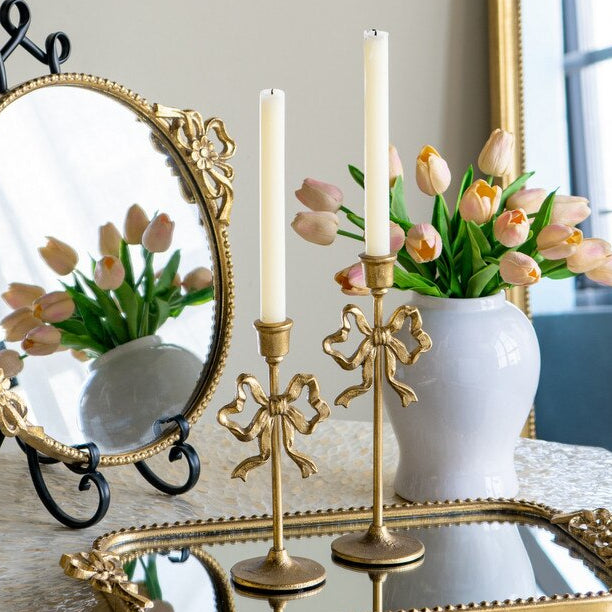 Bow Candle Holders Set