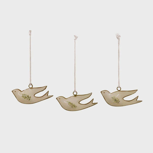 Enamel Hanging Peace Doves