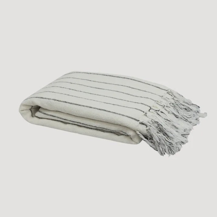 Striped Linen Cotton Bed Cover