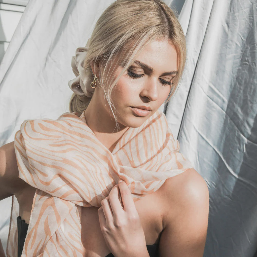 Bronze Zebra Print Scarf