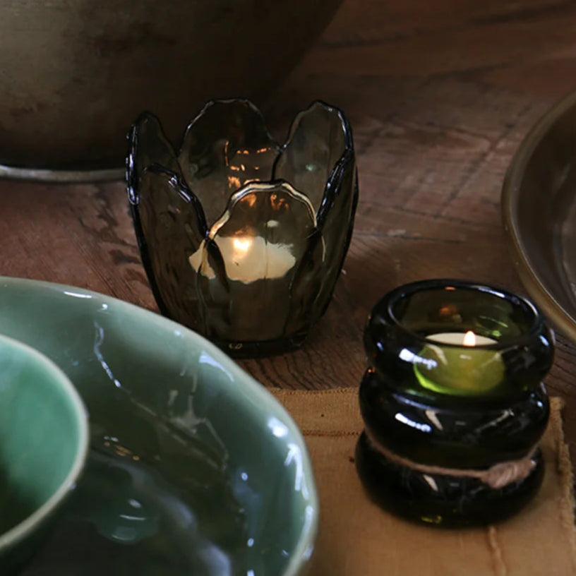 Verde Glass Candle Holder