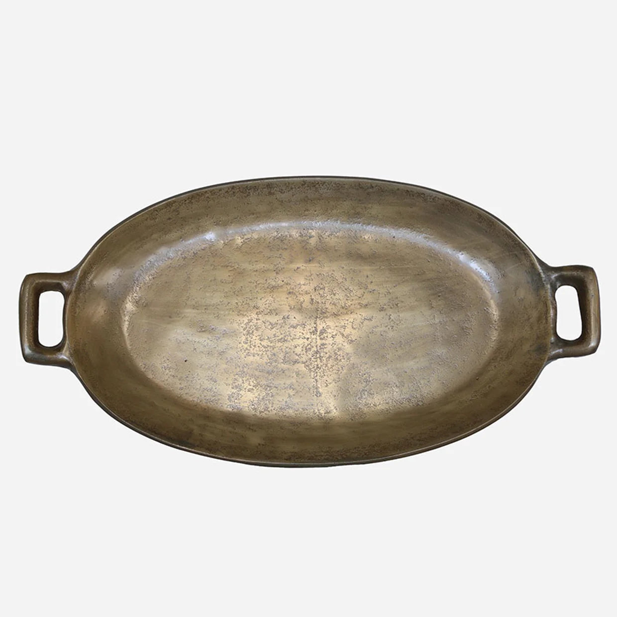 Antique Brass Finish Oval Tray