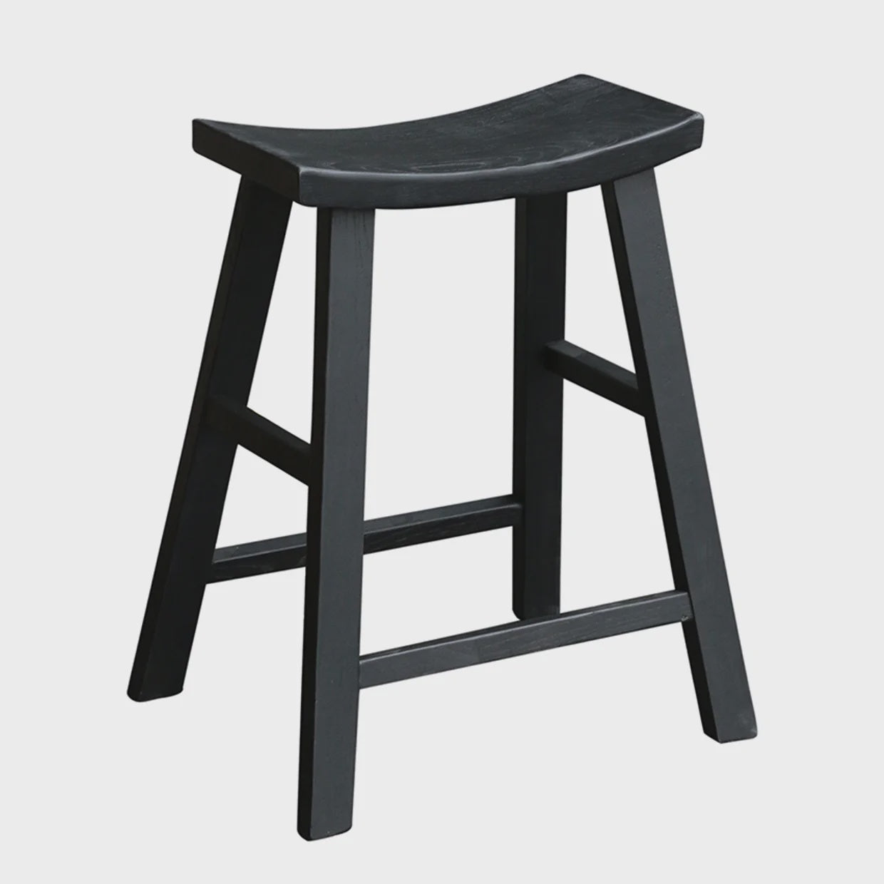 Scandi Elm Bar Stool in Matt Black