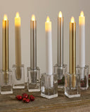 Sara Tall 2-Pack Dinner Candles White Ø:2 H:25CM Movable Flame